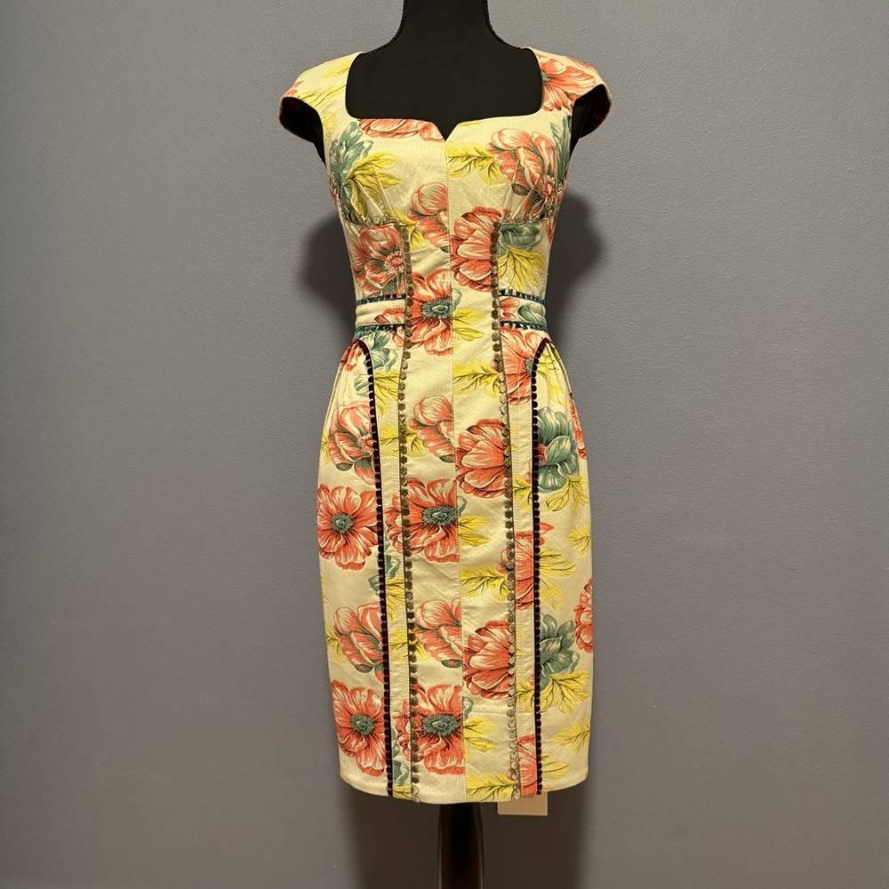 Bryan Laro Beauty Mark Wide-décolletage structured cocktail dress (Anthropology)